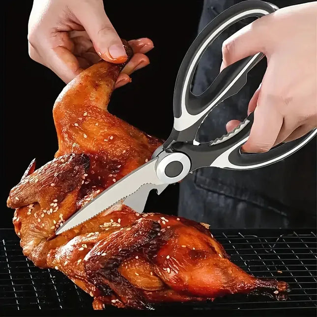 ‌Premium Stainless Steel Kitchen Scissors Heavy Duty Strong Blade for Cutting Fish Meat Chicken Bones Pizza Dishwasher Safe