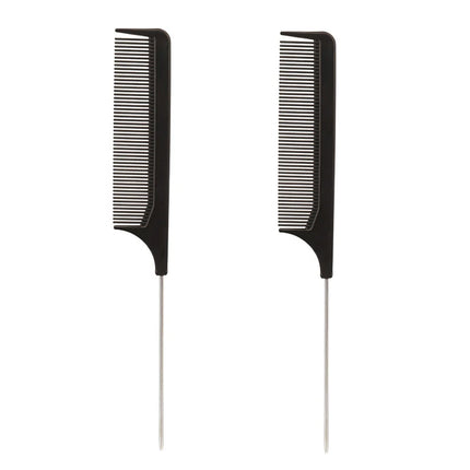 1 Professional pointed tail comb hair salon stainless steel comb anti-static dyeing comb styling tool Special for real hair wigs