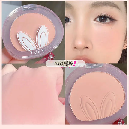 Long ears Monochrome blush white matte cosmetics vitality girl nude makeup natural smudge monochrome blush plate