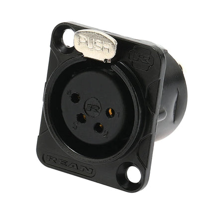 HF XLR Gold plated 4 Pin Male Female Panel  Audio Microphone Jack  Socket Connector D-type Mount Amplifier Receptacle YS1464BG