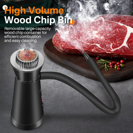 BORUiT Smoke Infuser Food Drink Cold Smoke Generator Bar Portable Molecular Cuisine Smoking Gun Meat Burn Cooking for BBQ Food