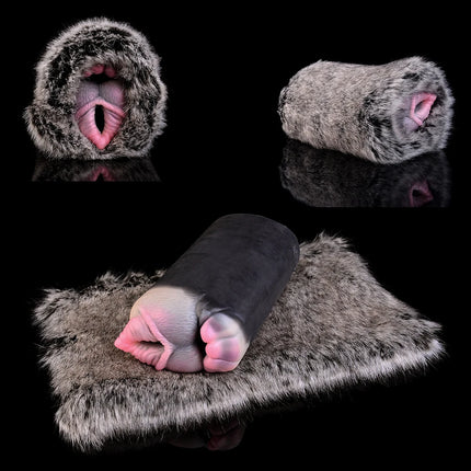 YOCY Realistic Dog Male Masturbator With Fur Penis Stroker Massager Dual Vagina Animal Pocket Pussy Fetish Sex Toys For Men