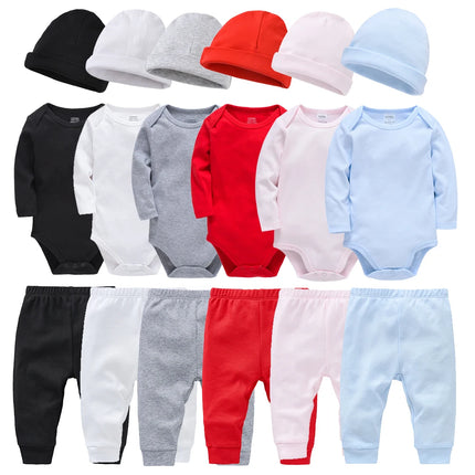 2/3 Pcs/set Baby Clothing Set 100% Cotton Plain Baby Romper+Pant Newborn Bodysuit Trousers Blank Legging Kids Clothes For 0-12M