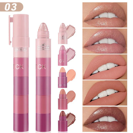 DIMSHOW 5-section Highlight Lazy Eyeshadow Pencil Pearlescent Fine Glitter Illuminating Eyeshadow Stick Set