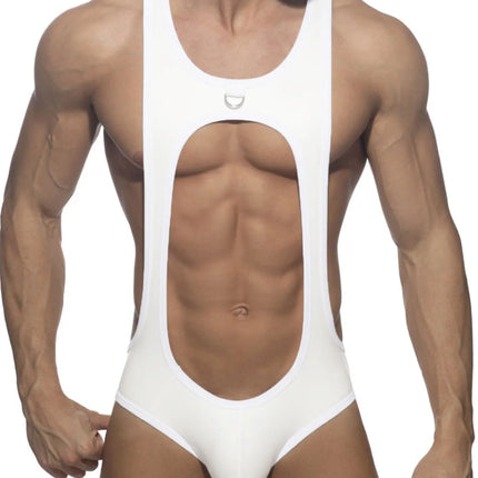 Men's Thong Leotard Bodysuit Stretch Wrestling Singlet Jumpsuit One-Piece G-String Underwear Hollow Lingerie Suspender Jumpsuits