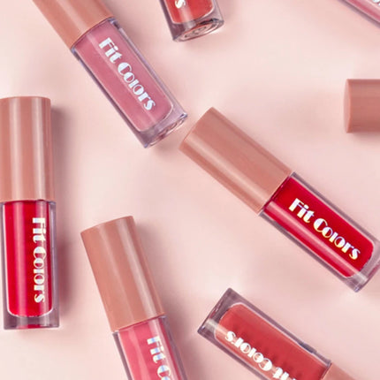 Fit Colors Velvet Lip Gloss Set — 4-Piece Non-Transfer, Diamond Finish, Long-Lasting Lip Gloss Collection