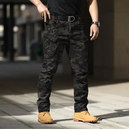 Summer Casual Lightweight Army Military Long Trousers Male Waterproof Quick Dry Cargo Camping Overalls Tactical Pants Breathable