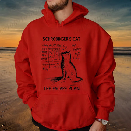 Funny Cat Physics Design Hoodies Math Science Humor Cat Print Sweatshirt Personalized Men Women Casual Streetwear Fashion Hoodie