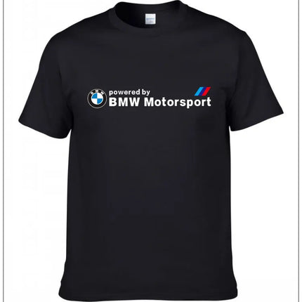 BMW Official Summer Short-sleeved T-shirt Car Classic Simple Logo Men's Women's Clothing Printing Pure Cotton Fashion High-end