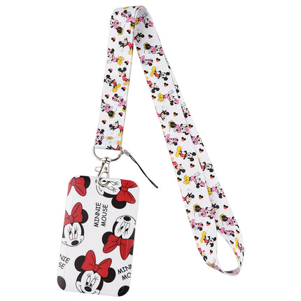 Mickey mouse Neck Keychain Necklace Webbings Ribbons Anime Cartoon Neck Strap Lanyard ID badge Holder Keychain Lanyards kids