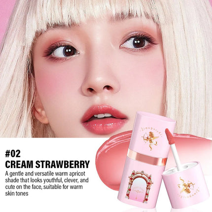 Cherry Red Liquid Blush Stick Creamy Cheek Tint Silky Matte Finish Longwear Hydration Brighten Contour Makeup Cosmetics