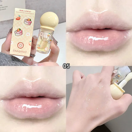 Shaoinuo Fruit-Flavored Lip Oil - Christmas Gift, Moisturizing and Nourishing, Long-Lasting, Non-Sticky and Glossy, Plumps Lips, Lip Balm Specifically for Students, Everyday Nude Makeup, Holiday Gift