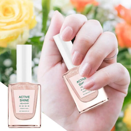 10ml Jelly gel polish Ultra-Shiny 2 in 1 Nude Gel Polish Jelly Amber Gel Nail Polish for Girls Women Quick Dry Nail Strengthener