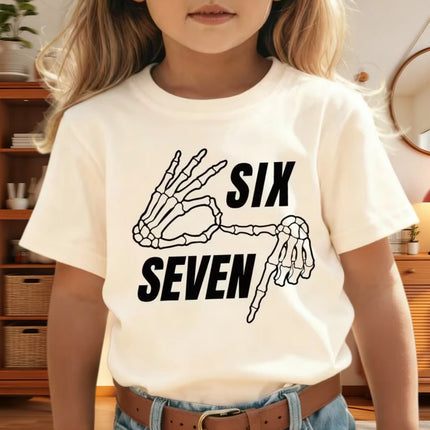 67 Meme T-Shirt for Boys Girls Fashion Splashed Ink 3D Print Girl Short Sleeve Tees Round Neck Tops Loose Children's Clothing