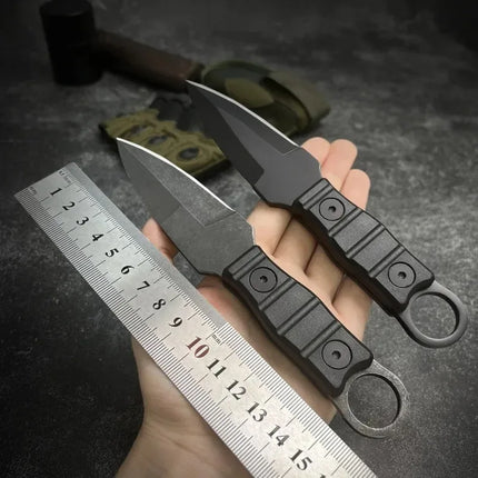 Outdoor small straight knife, high hardness, camping EDC portable knife, multifunctional knife  K sheath