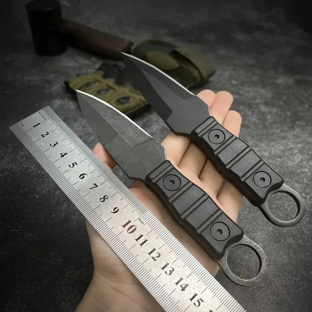 Outdoor small straight knife, high hardness, camping EDC portable knife, multifunctional knife  K sheath