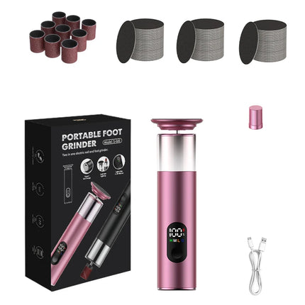 Electric foot trimmer, electric foot grinder with 9-level adjustment, rechargeable for removing dead skin, calluses, and repairi