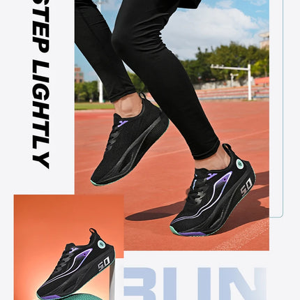 New Trendy Sports Running shoes, Comfortable and Breathable Men's and Women's Sports Casual shoes, Outdoor Large-sized Black 10
