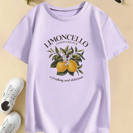 Kids Lemon Design Funny T-Shirts Children's T-Shirt Boys Girls Summer Spring Casual Top Tee Shirt
