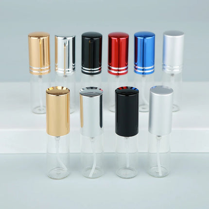 100Pcs 5ml Portable Empty Spray Perfume Bottle Cosmetic Travel Aluminium Spray Bottle For Gift Sample Mini Bottle Parfum Makeup