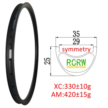 29er MTB XC AM 270g-465g Carbon Rim 28/30/32/34/35/36/38/40 Wide 23/25/28/30mm Deep Symmetric or Asymmetric UD 24/28/32/36Hole