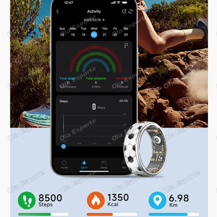 2026 Incoming Call Vibration Alerts Smart Ring Gesture Control Messages Alarms Vibration Health Monitoring Smartring Women Men