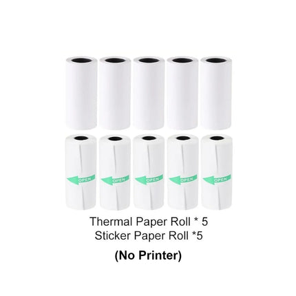 Thermal Mini Printer, Portable Inkless Sticker Maker,Bluetooth Free Cut Small Pocket Printer for Children DIY 57mm Photo Print