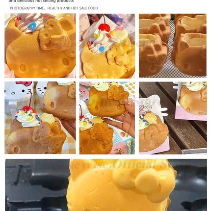 LX Electric Cartoon Kitty Cat Waffle Machine 1800W Open Mouth Kitty Shape Taiyaki Machine Ice Cream Waffle Maker 110V 220V