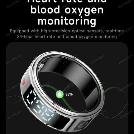 2026 Smart Ring with Display Screen and Touch, Wireless Charging, Health Manager, 5 ATM Waterproof For Men Women Rings R12 R11