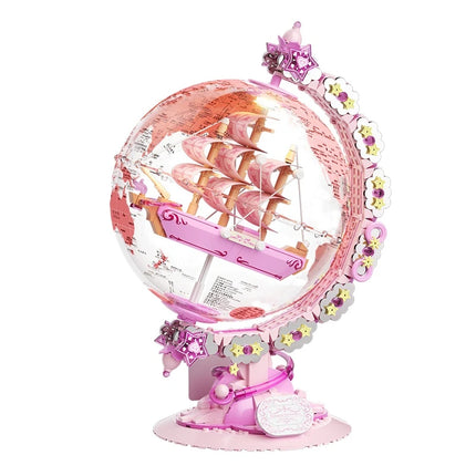 Space universe exploration series space trendy play galaxy roaming globe model assembly ornaments girls building blocks toy gift