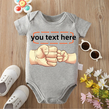 Custom Text (Baby's Name) Jumpsuit It's all Settled Print Cotton Onesie 0-12 Months Triangle Romper Design DIY Newborn Clothes