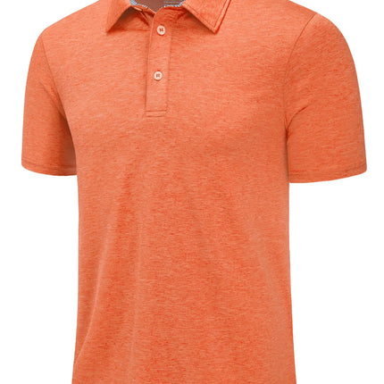 TACVASEN Summer Polo T-shirts Mens Casual Short Sleeve Shirts 3 Buttons Down Quick Dry Breathable Golf Fishing Pullover Workwear