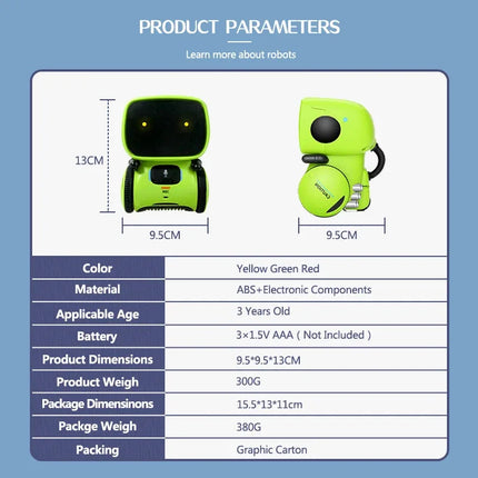 5 Style Colors Smart AT Robot Voice Control Interactive Robot Cute Toy Dance Voice Command Touch Control Toys Kids Birthday Gift