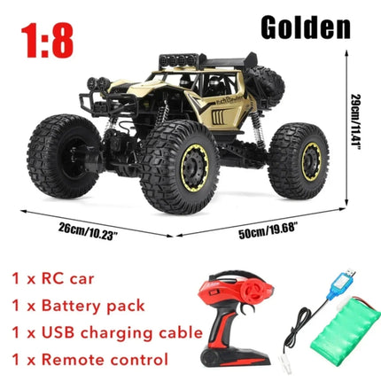 50CM 1:8 Oversized Size Metal Alloy Body 4WD RC Trucks  2.4G Radio Control Off-road 4x4 Vehicle Child Electric Car Toy for Kids