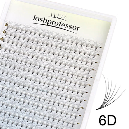 Lashprofessor 3D/4D/5D/6D Sharp Premade Volume 320Fans 8D/10D/12D Individual Lash Extension Pointy Thin Stem Russian Volume Lash