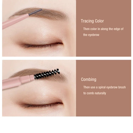 1.5mm Ultra Fine Double-Ended Eyebrow Pencil (Kemelo) Waterproof Sweat-proof Long Lasting Professional Eye Makeup For Women