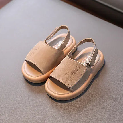Sandals for Boys Fashion Summer Shoes 1-3-6 Years Girls Open Toe Matte Pu Leather Shoes Sandals Children Slippers