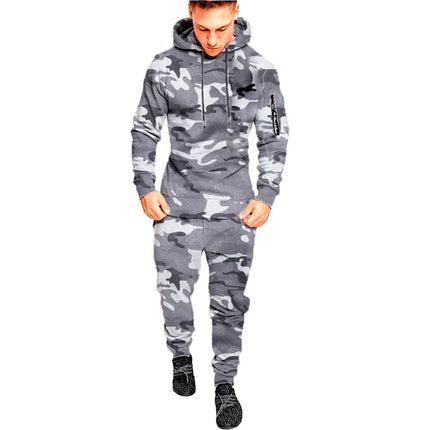 2023 new Men's Camouflage Tracksuit Sport Hoodies Pants Two Piece Set Outdoor Sports Suit Casual Jogging Suit Sweatshirts
