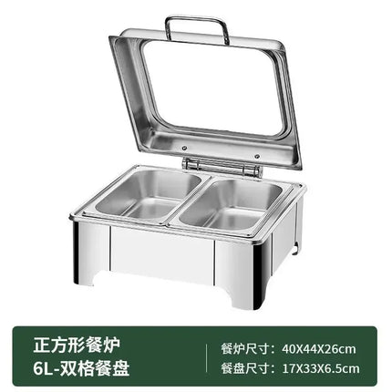 [New]Buffet Insulation Furnace Stainless Steel Electric Heating Meal Furnace Commercial Hotel Buffet Furnace Canteen Visible