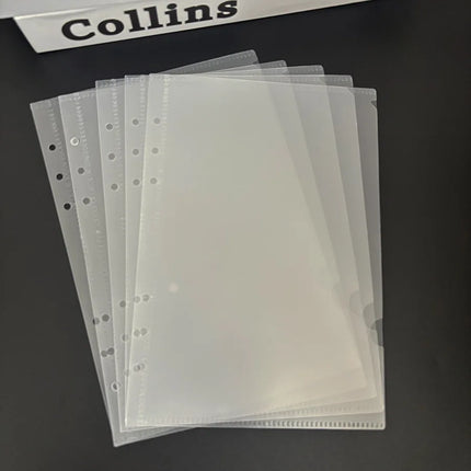 A5 A6 A7 5Pcs PP Frosted 6 Hole Loose Leaf Bag Storage Binder Pocket Waterproof Leaf Document Filing Bag