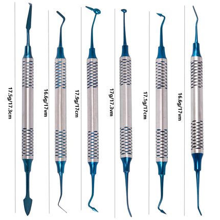 Dental Resin Spatulas Composite filling Dental Dentistry tools 6pcs/Set Titanium Plated Head Resin Filler set