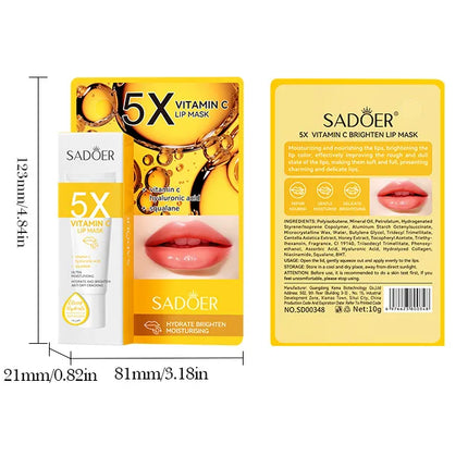 SADOER 5x Niacinamide Lip Care Tint Moisturizing Lip Balm & Anti-Chap Lip Mask Ceramide Lip Balm Vitamin C Lipstick Cute Makeup