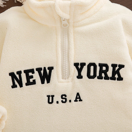 Baby Girl Clothing Autumn And Winter Letter Warm Long Sleeved Girls' Tops Casual Children's Hoodies