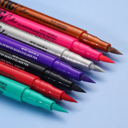 12 Colors Water-based Eyeliner Liquid Matte Red Quick-Drying Smudge-Proof Smooth Eyeliner Pen Long-Lasting Eyes Makeup Cosmetics