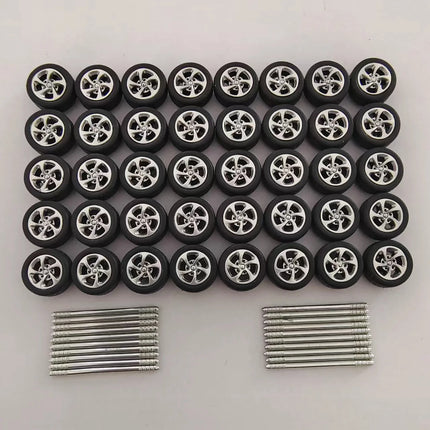 10 Sets 1/64 Model Car Tires 11.6mm 12mm 13mm Wheels for 1:64 Domeka HW Matchbox MINIGT XCARTOYS