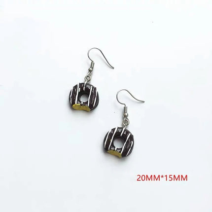 Cute Jewelry Bulk Wholesale Chocolate Strawberry Cake Popcorn Drink Coke Bottle Cap Miniature Food Resin Earrings for Women