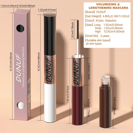 Slender Double-head Colored Mascara Curl Thick Lash Eyelash Extension Lengthening Waterproof Yellow Red Brown Fine Brush Mascara