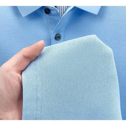 100% pure cotton short-sleeved men's polo shirt, summer fashion, high-end brand, pony embroidery, golf top, casual business T-shirt