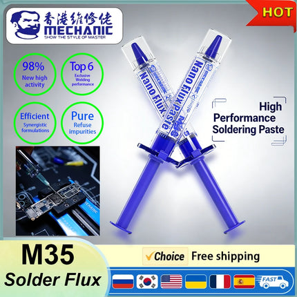 MECHANIC M35 Nano Flux New Ice Extreme Purity Flux Paste 98% Activity High Performance for CPU LED BGA Chip/Motherboard Repair