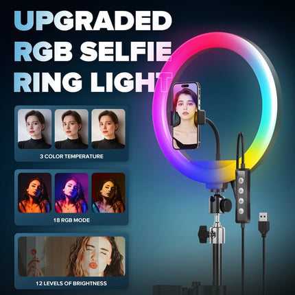 Rotating 360 Photo Booth Machine Selfie Stand App Control Freee Customize Logo With RGB Ring Light For Party Event With Case
